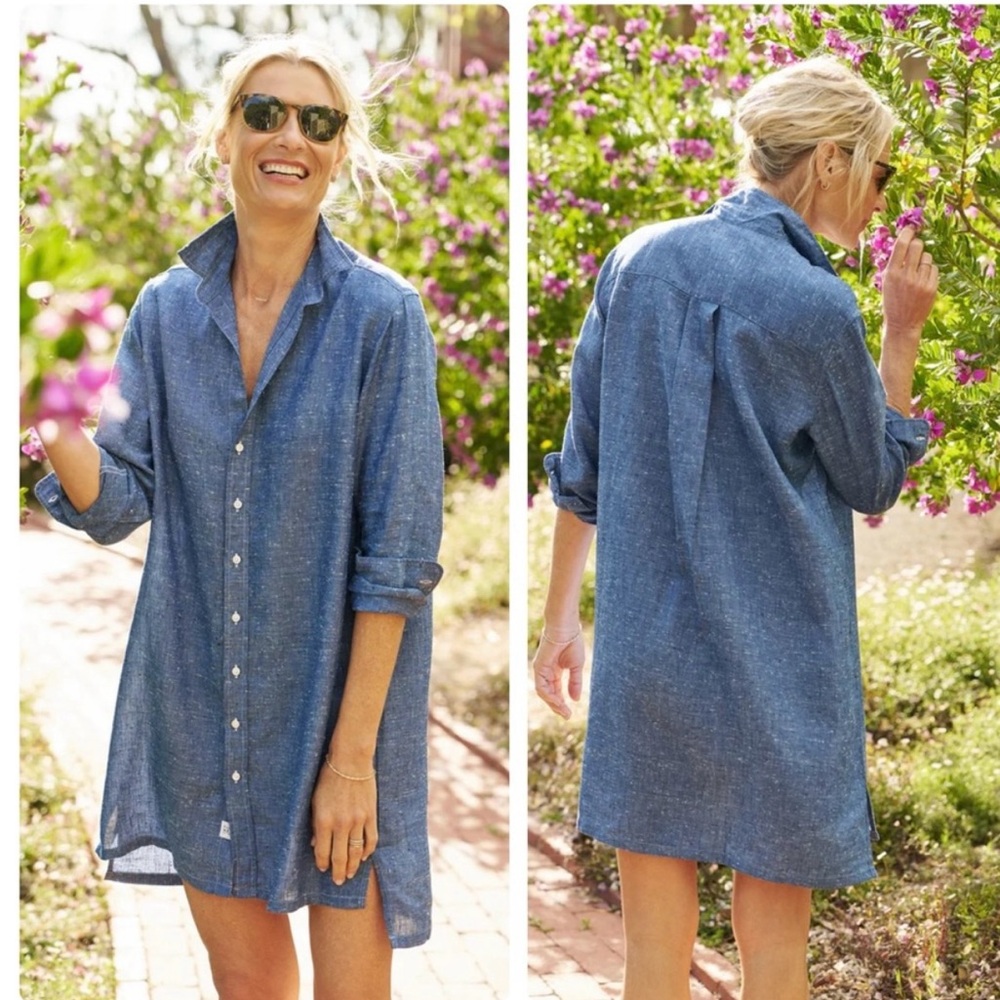 Frank & Eileen Murphy Shirtdress Blue Floral Size Large